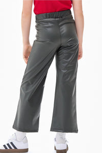 Faux Leather Wide Leg Pants