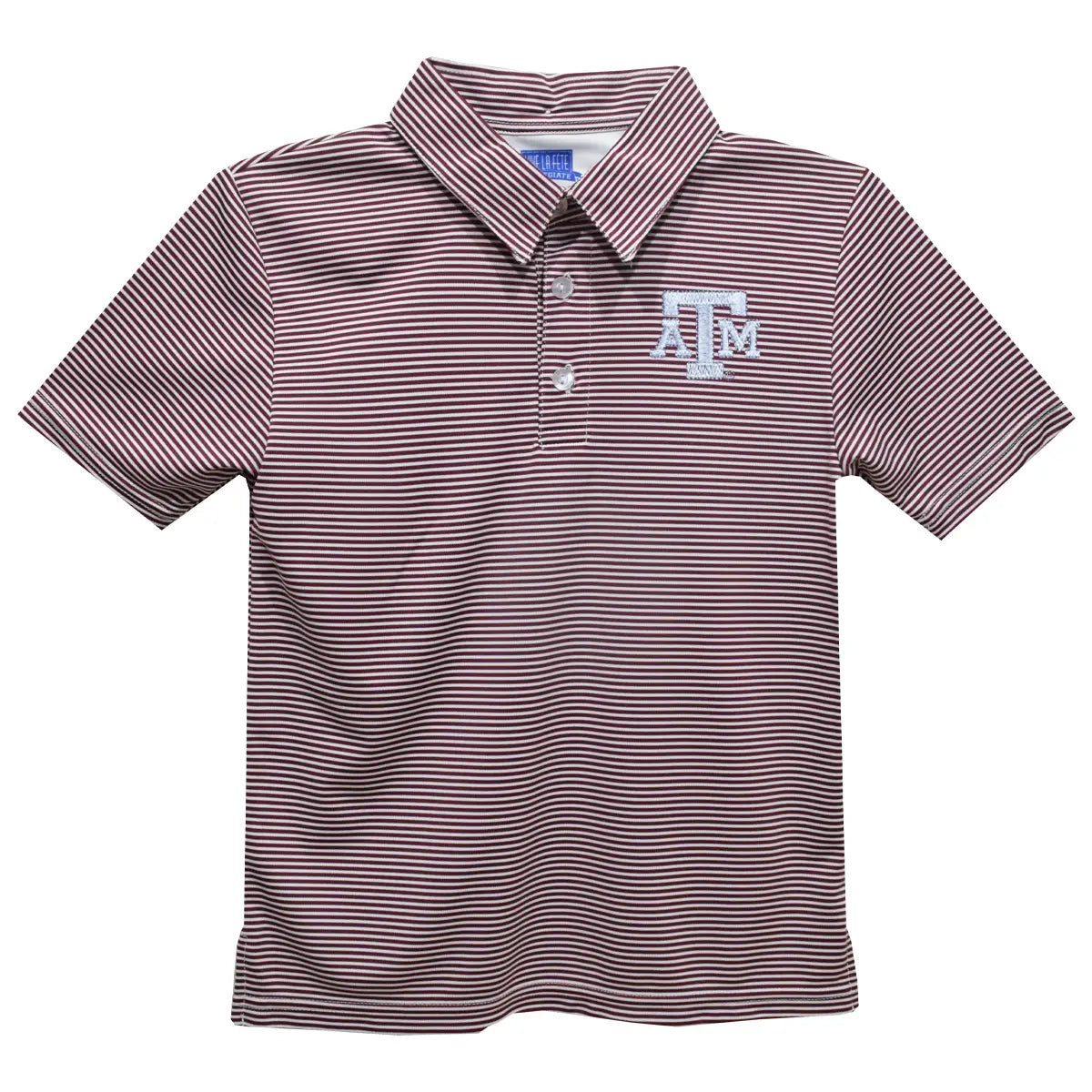Texas A&M Aggies Striped Embroidered Polo (preorder)