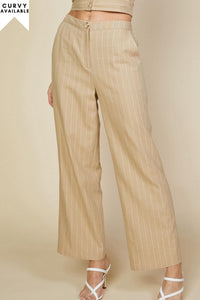 Linen Pinstripe Pants