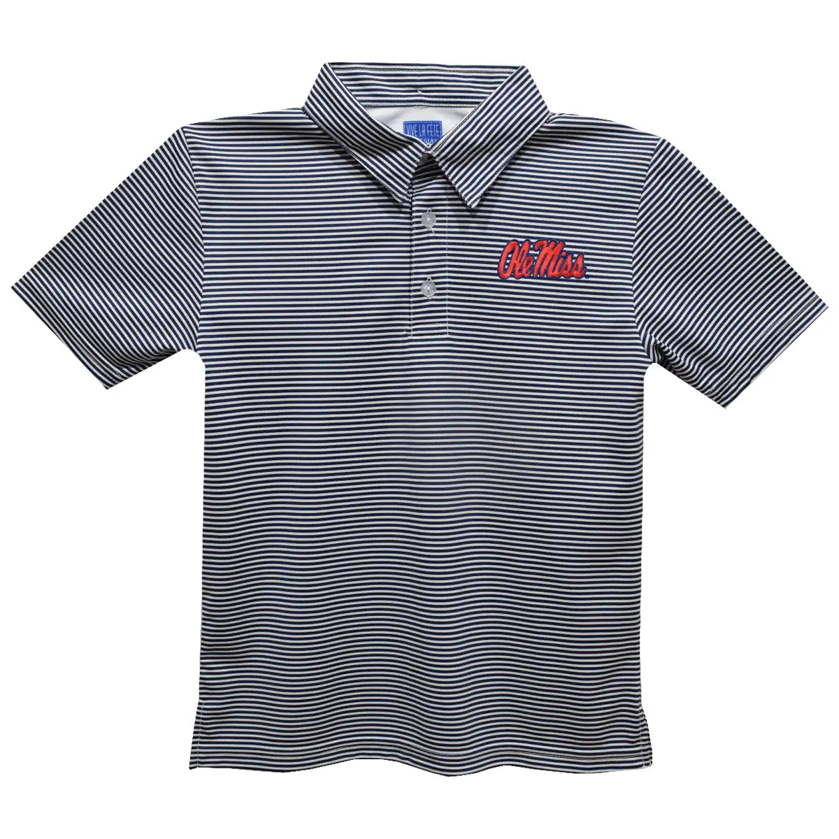 Ole Miss Rebels Striped Embroidered Polo (preorder)