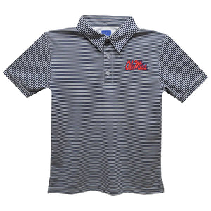 Ole Miss Rebels Striped Embroidered Polo (preorder)