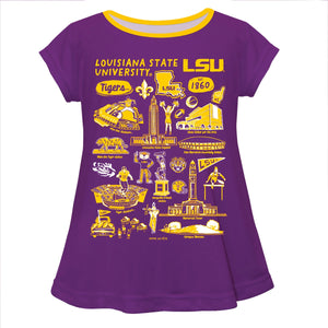 LSU Tigers Hand Sketched Short Sleeve Top (preorder)