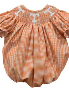 UT Volunteers Smocked Gingham Bubble **PREORDER