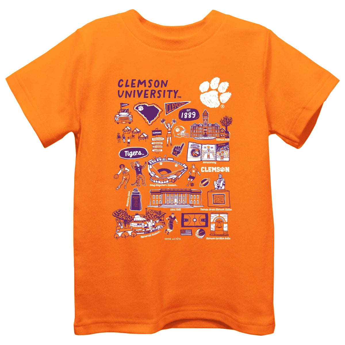 Clemson Tigers Hand Sketched Tee (preorder)