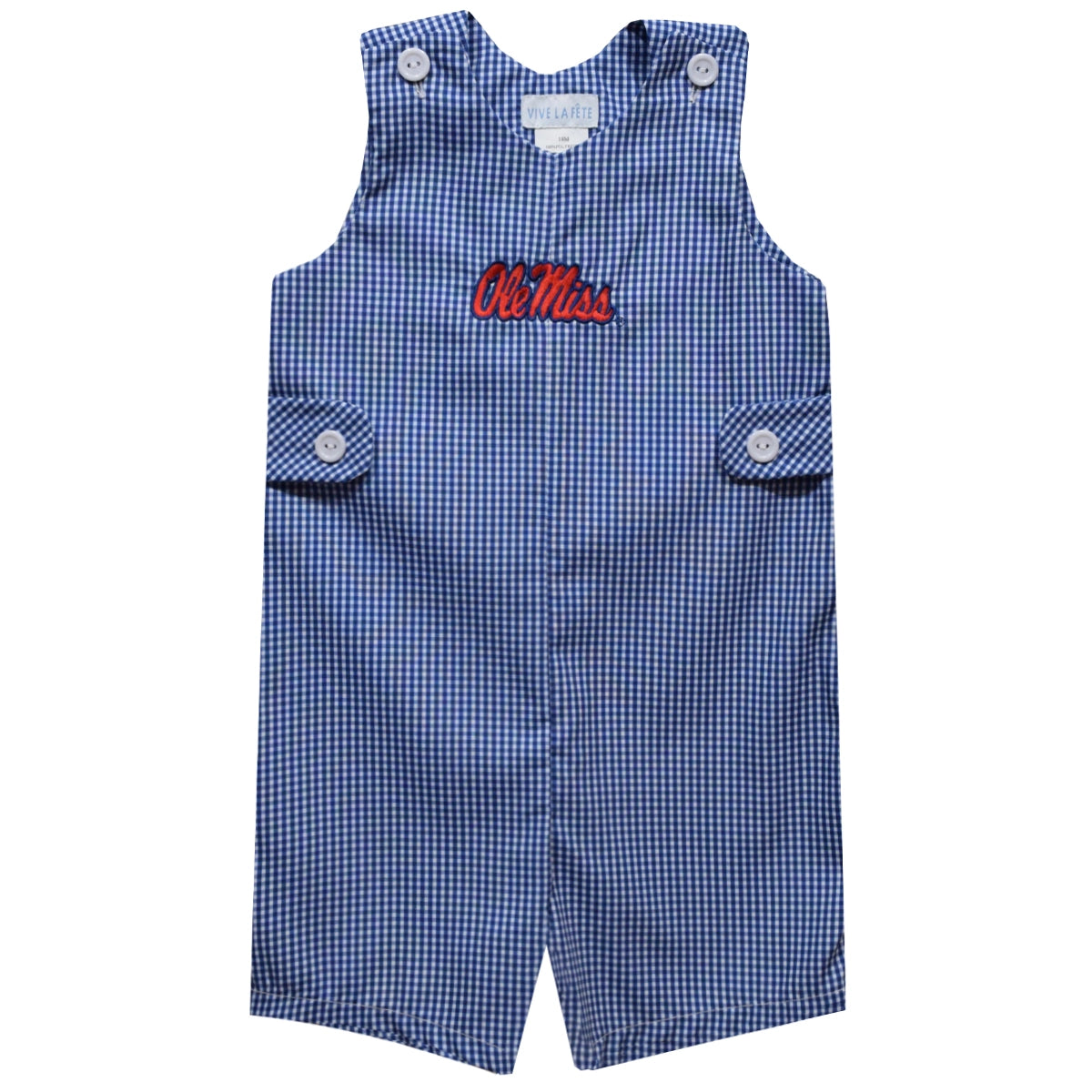 Ole Miss Rebels Embroidered Gingham Jon Jon (preorder)