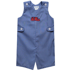 Ole Miss Rebels Embroidered Gingham Jon Jon (preorder)