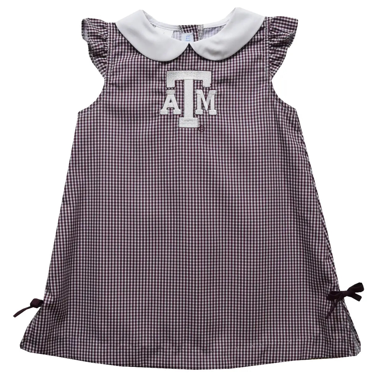 Texas A&M Aggies Embroidered Gingham A-line Dress (preorder)