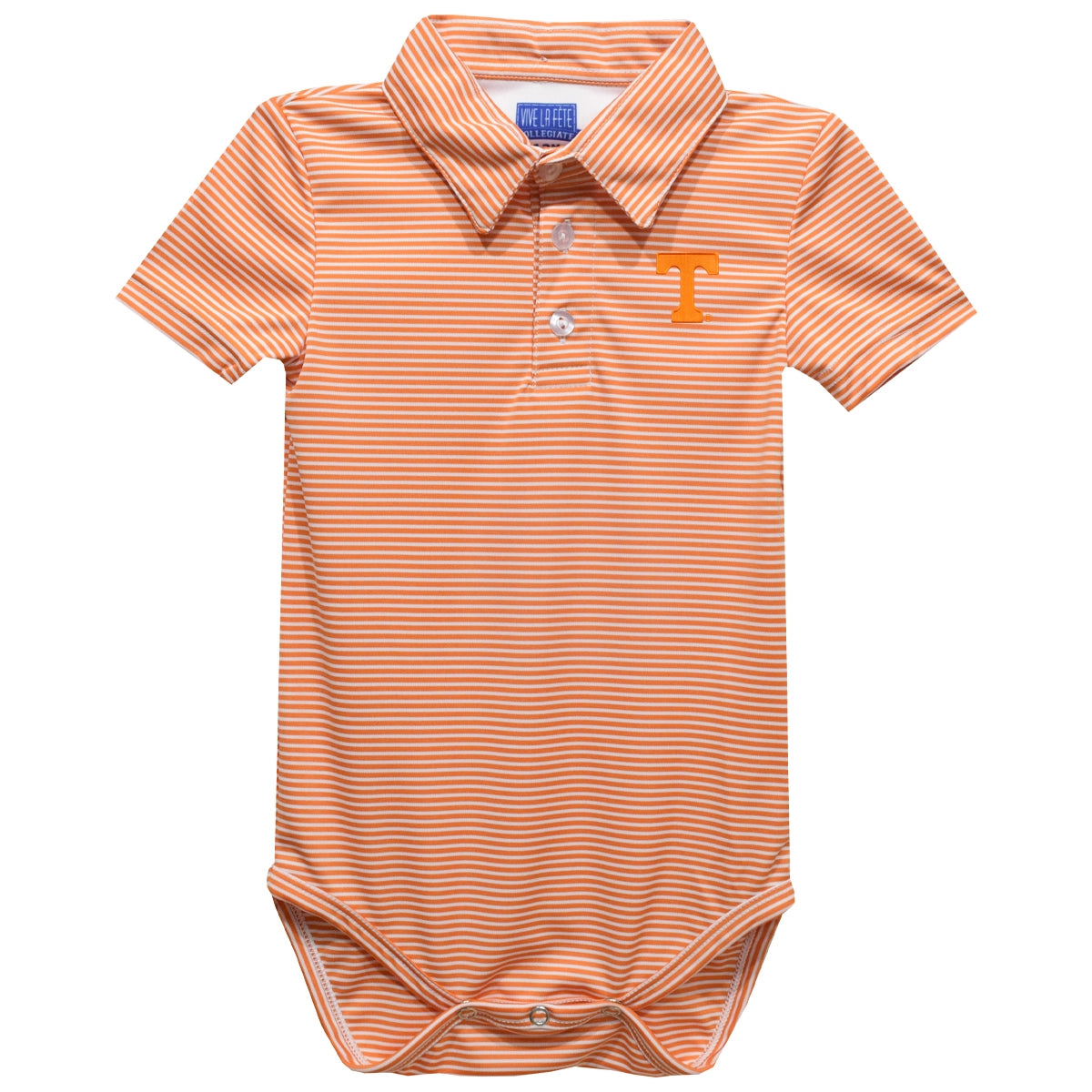 Tennessee Volunteers Embroidered Striped Polo Onesie (preorder)