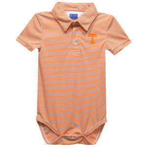 Tennessee Volunteers Embroidered Striped Polo Onesie (preorder)