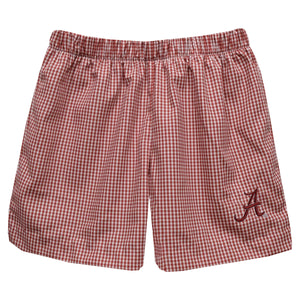 Alabama Crimson Tide Embroidered Gingham Pull-On Short (preorder)