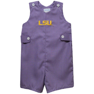LSU Tigers Embroidered Gingham Jon Jon (preorder)