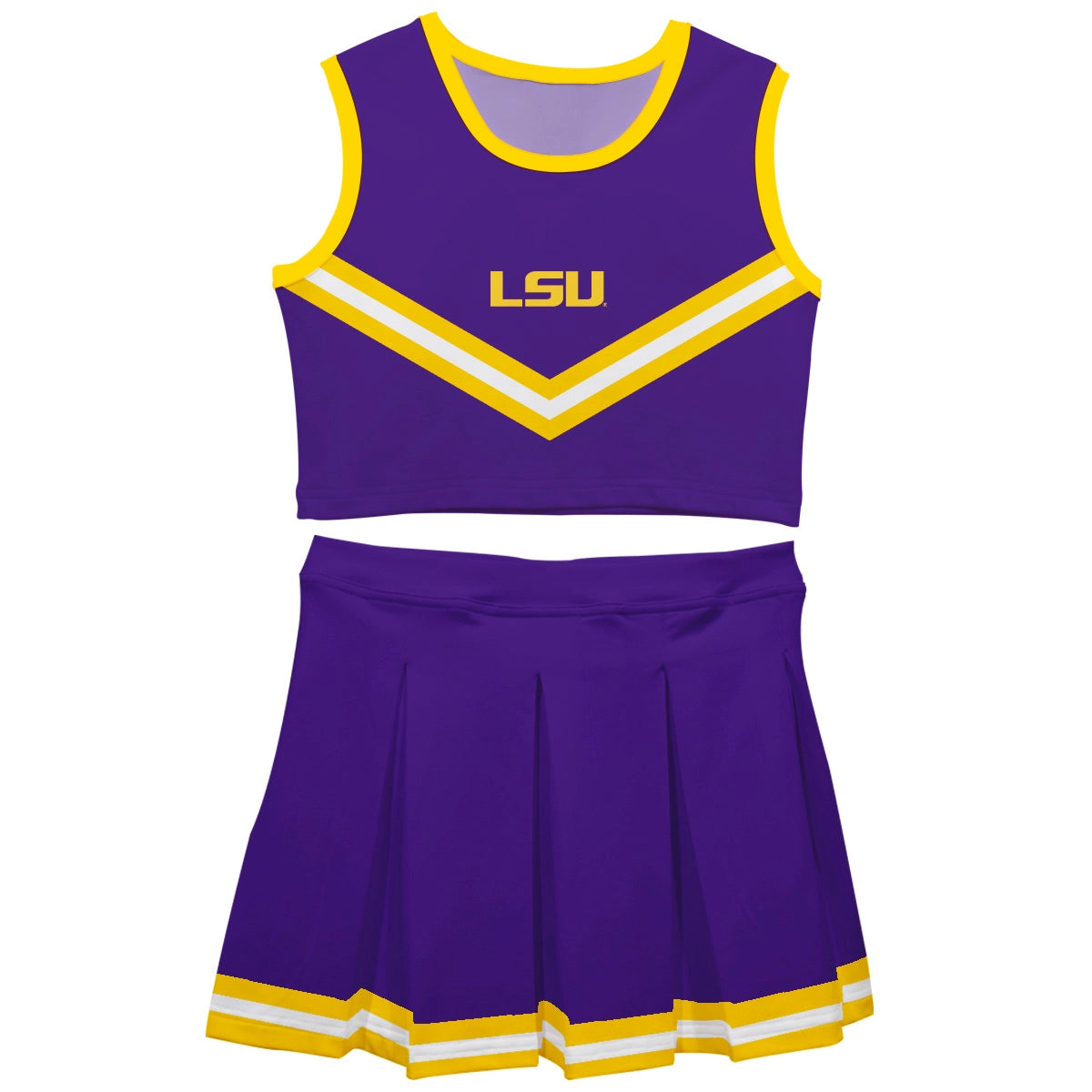LSU Tigers Sleeveless Cheerleader Set (preorder)