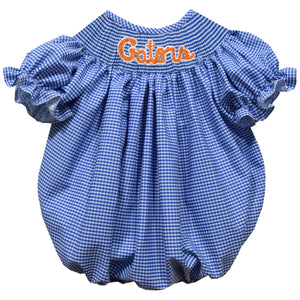 Florida Gators Smocked Gingham Bubble (preorder)