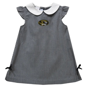 Missouri Tigers Embroidered Gingham A-line Dress (preorder)