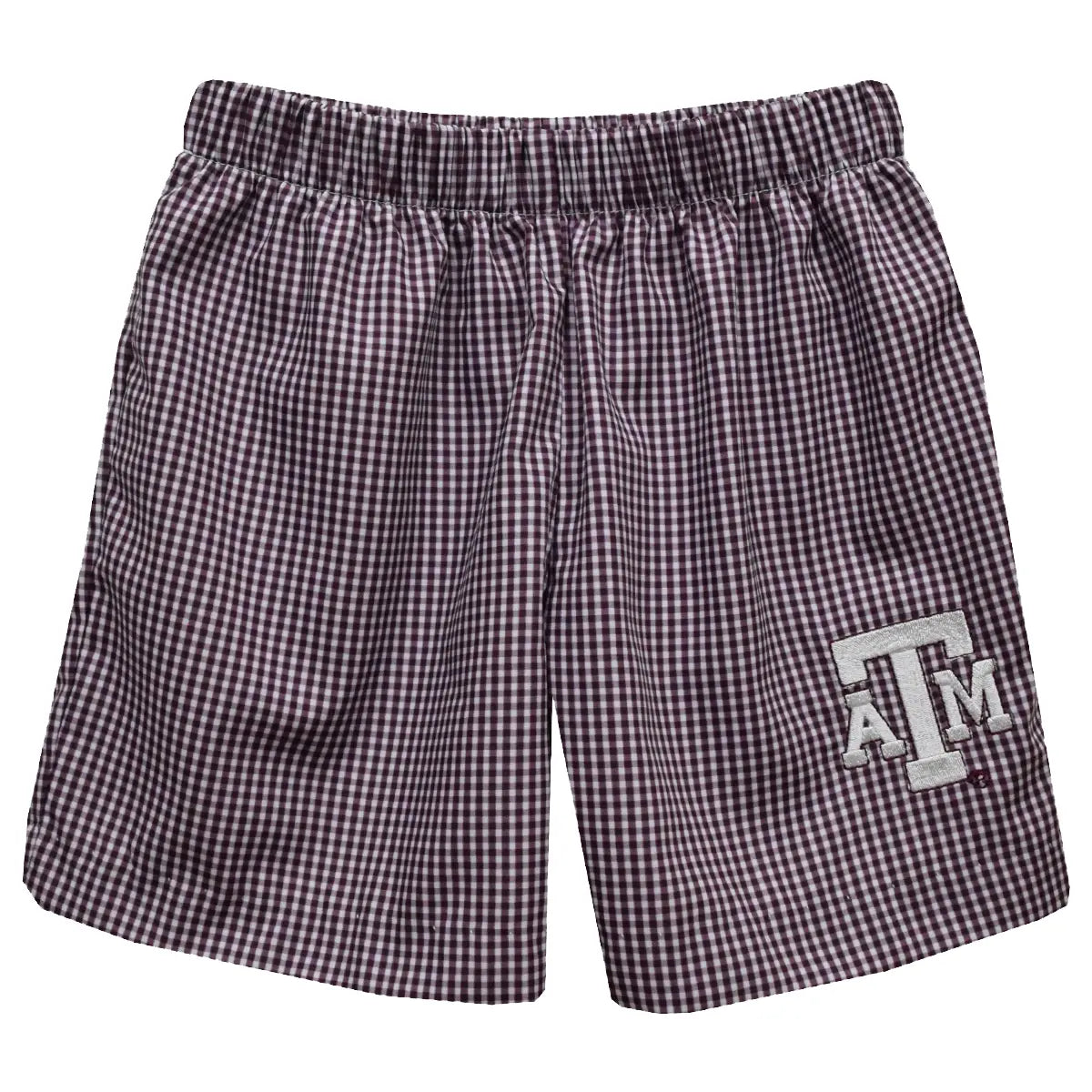 Texas A&M Aggies Embroidered Gingham Pull-On Short (preorder)