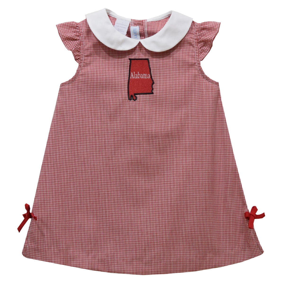 Alabama Crimson Tide Embroidered Gingham A-line Dress (preorder)