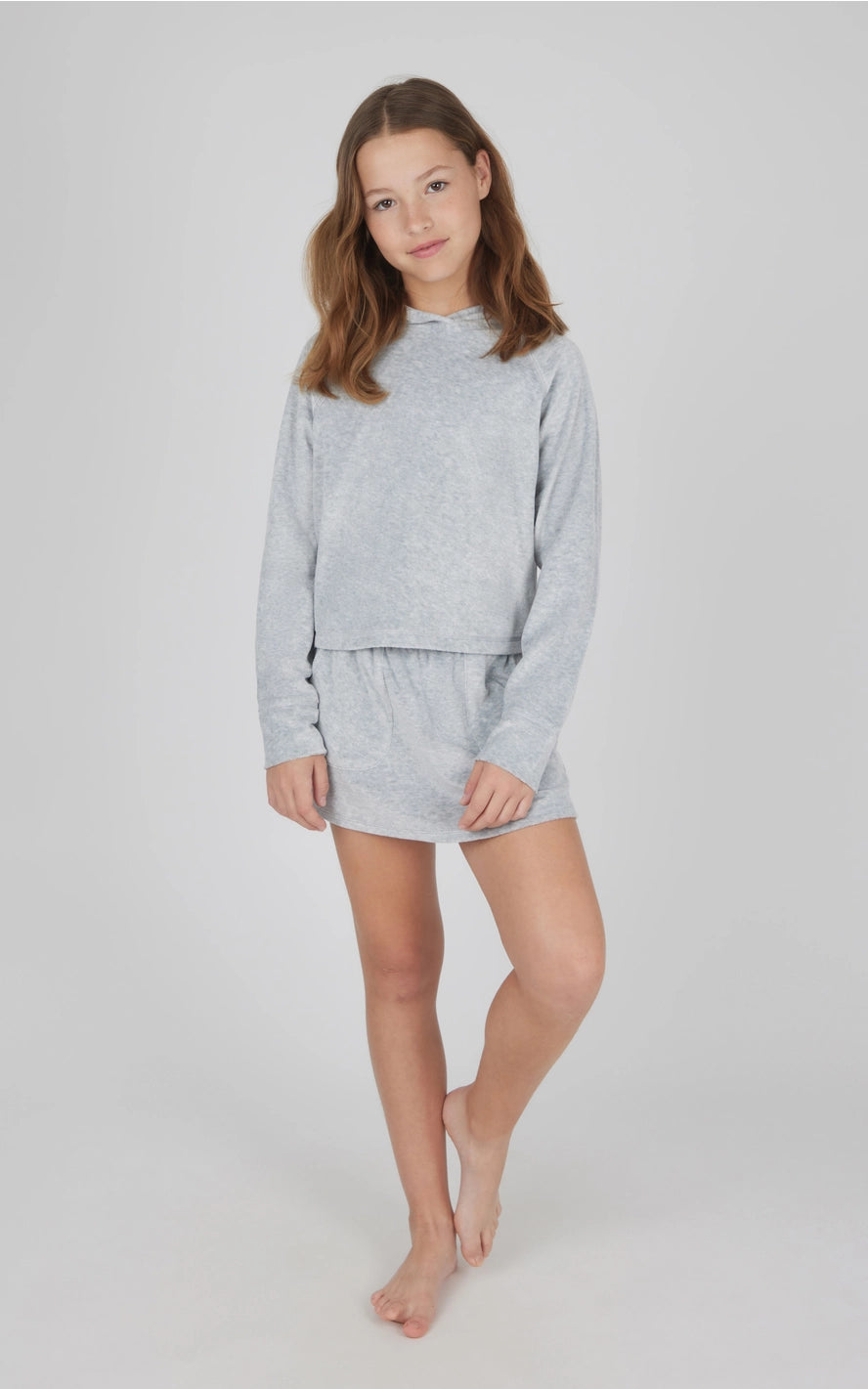 Velour Hoodie & Skort Set