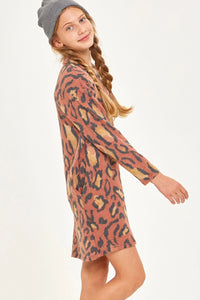 Leopard Hoodie Dress