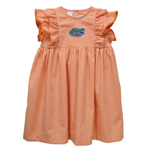 Florida Gators Embroidered Gingham Ruffle Dress (preorder)