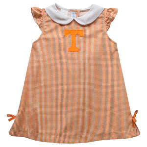 Tennessee Volunteers Embroidered Gingham A Line Dress (preorder)