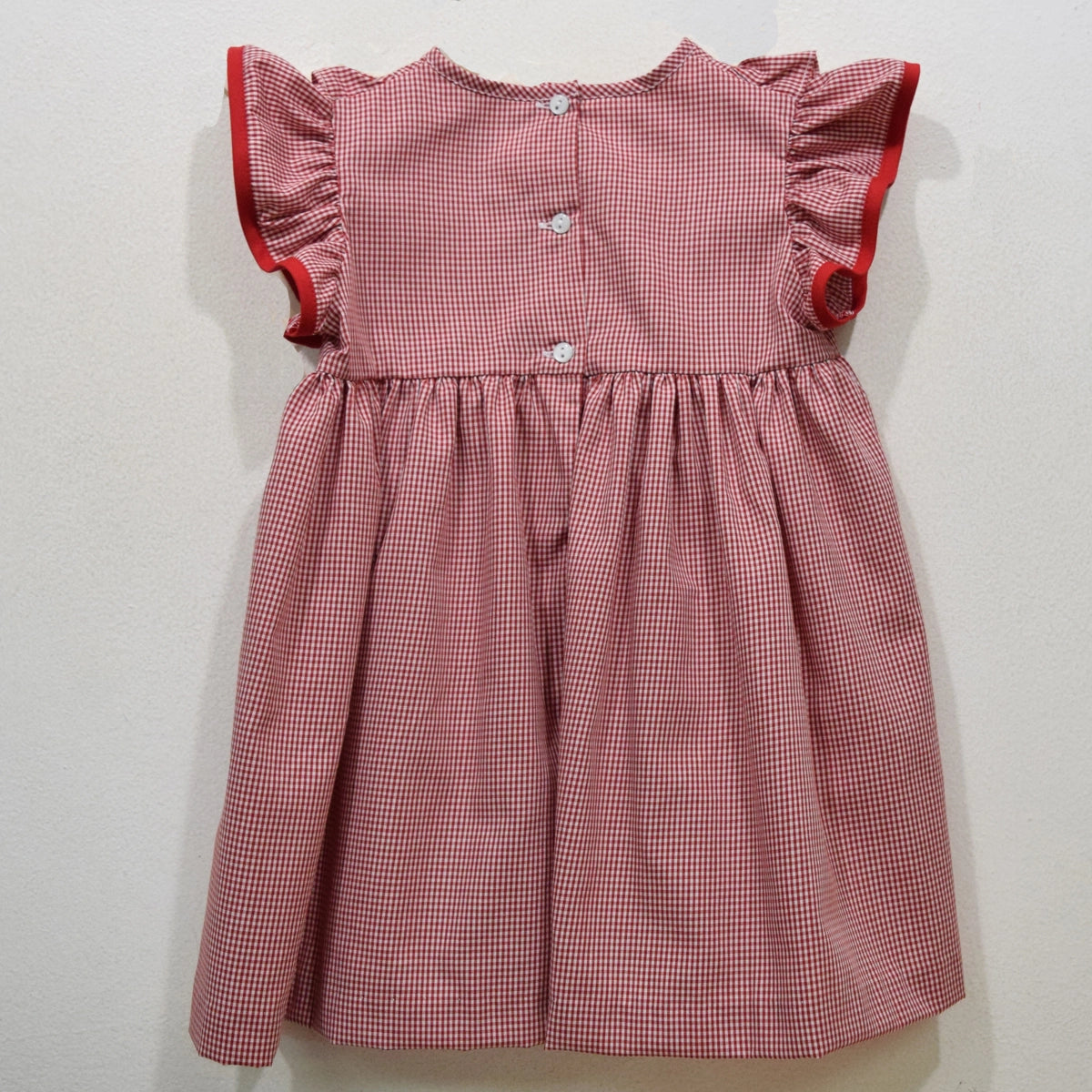 Alabama Crimson Tide Embroidered Gingham Ruffle Dress (preorder)