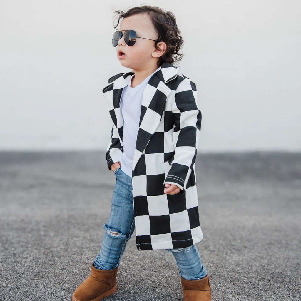 B&W Checkered Cardigan