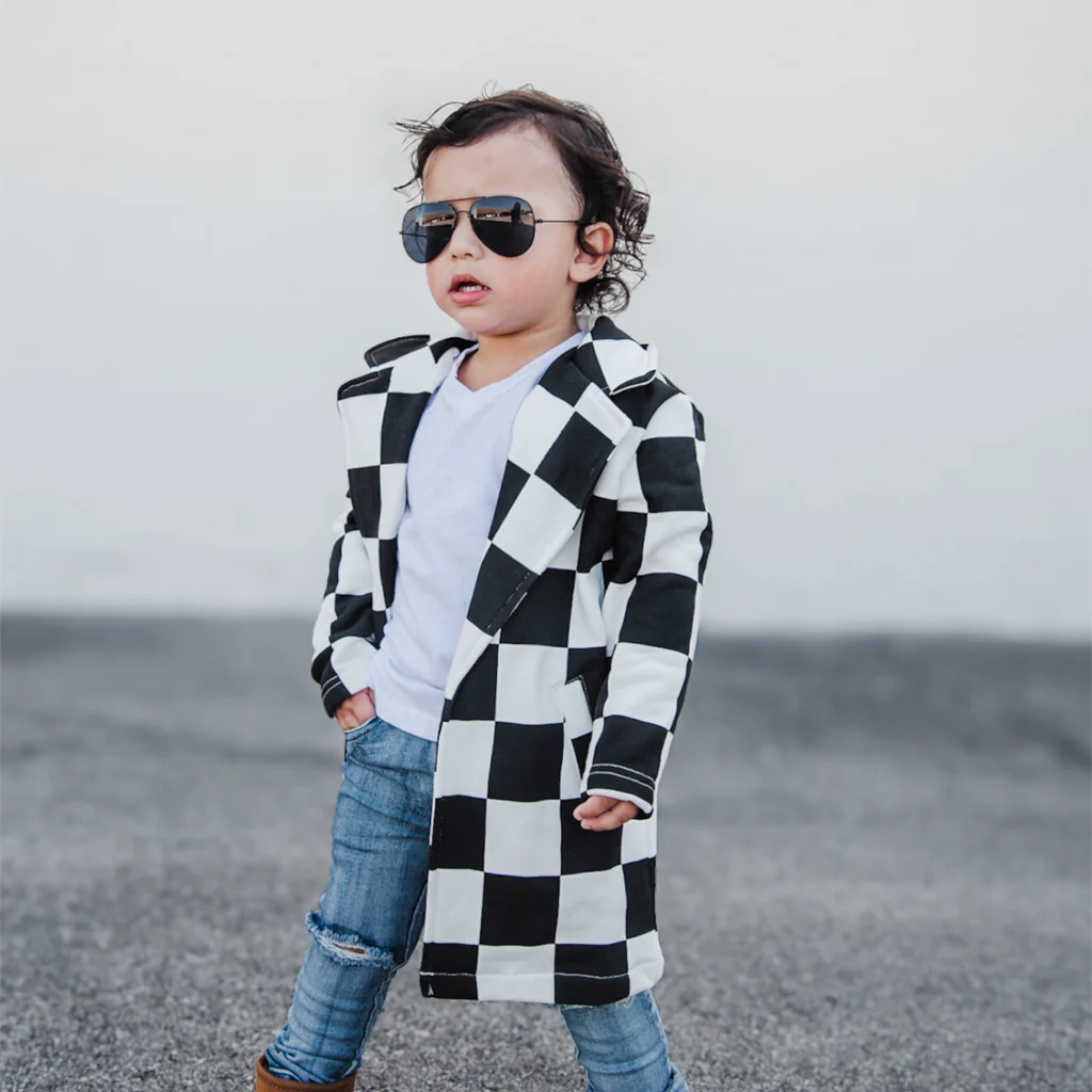 B&W Checkered Cardigan