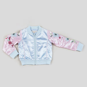 Satin Embroidered Bomber