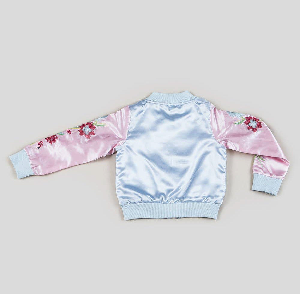 Satin Embroidered Bomber