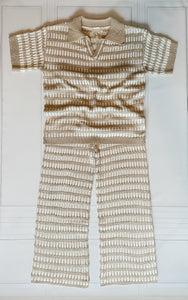 Crochet Striped Collar Top