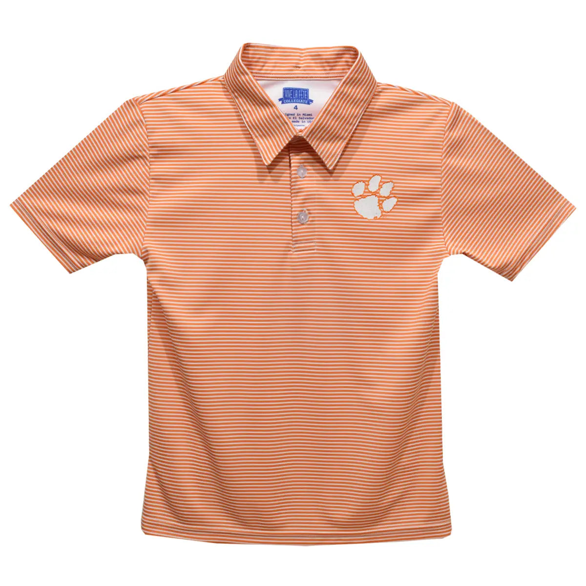 Clemson Tigers Striped Embroidered Polo (preorder)