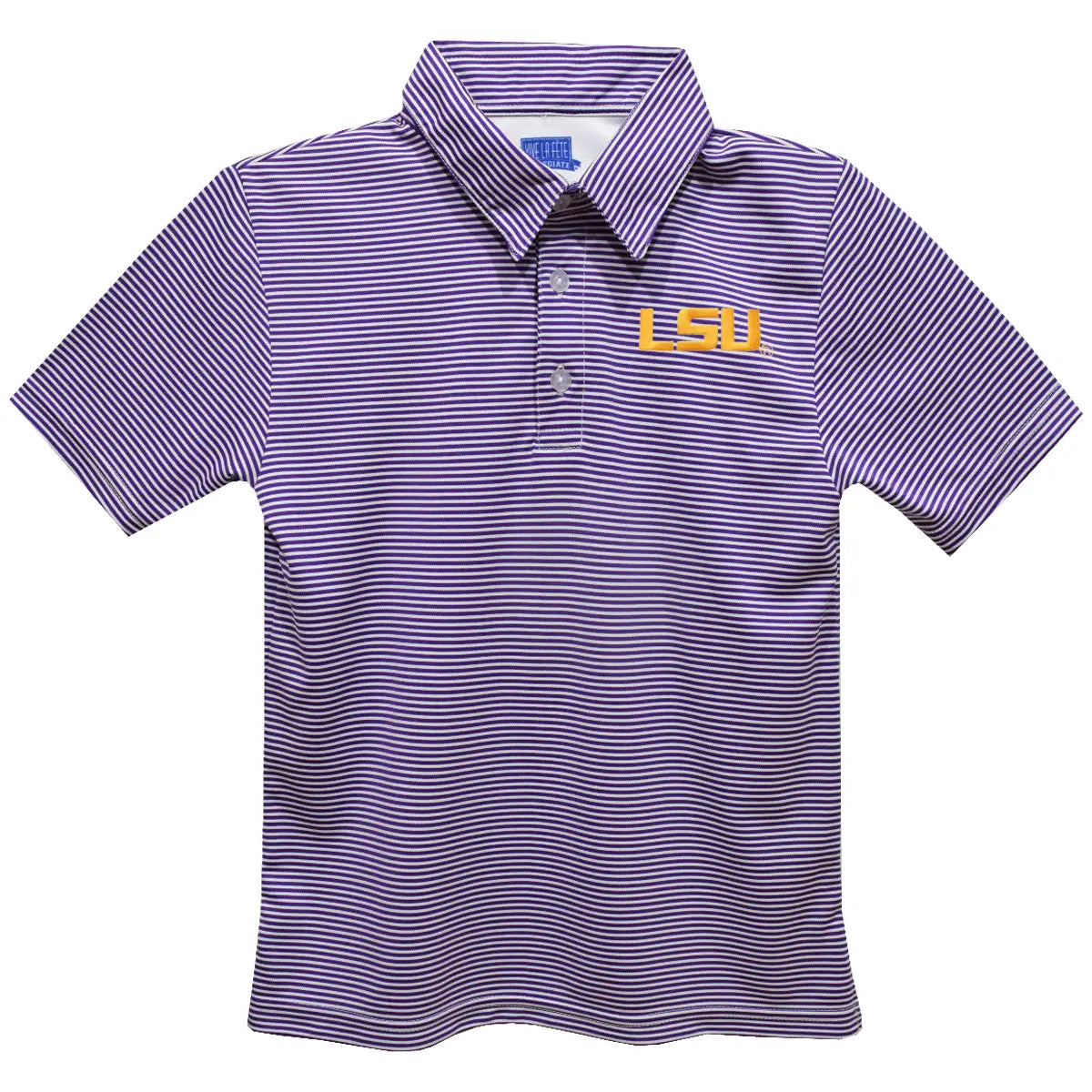 LSU Tigers Striped Embroidered Polo (preorder)