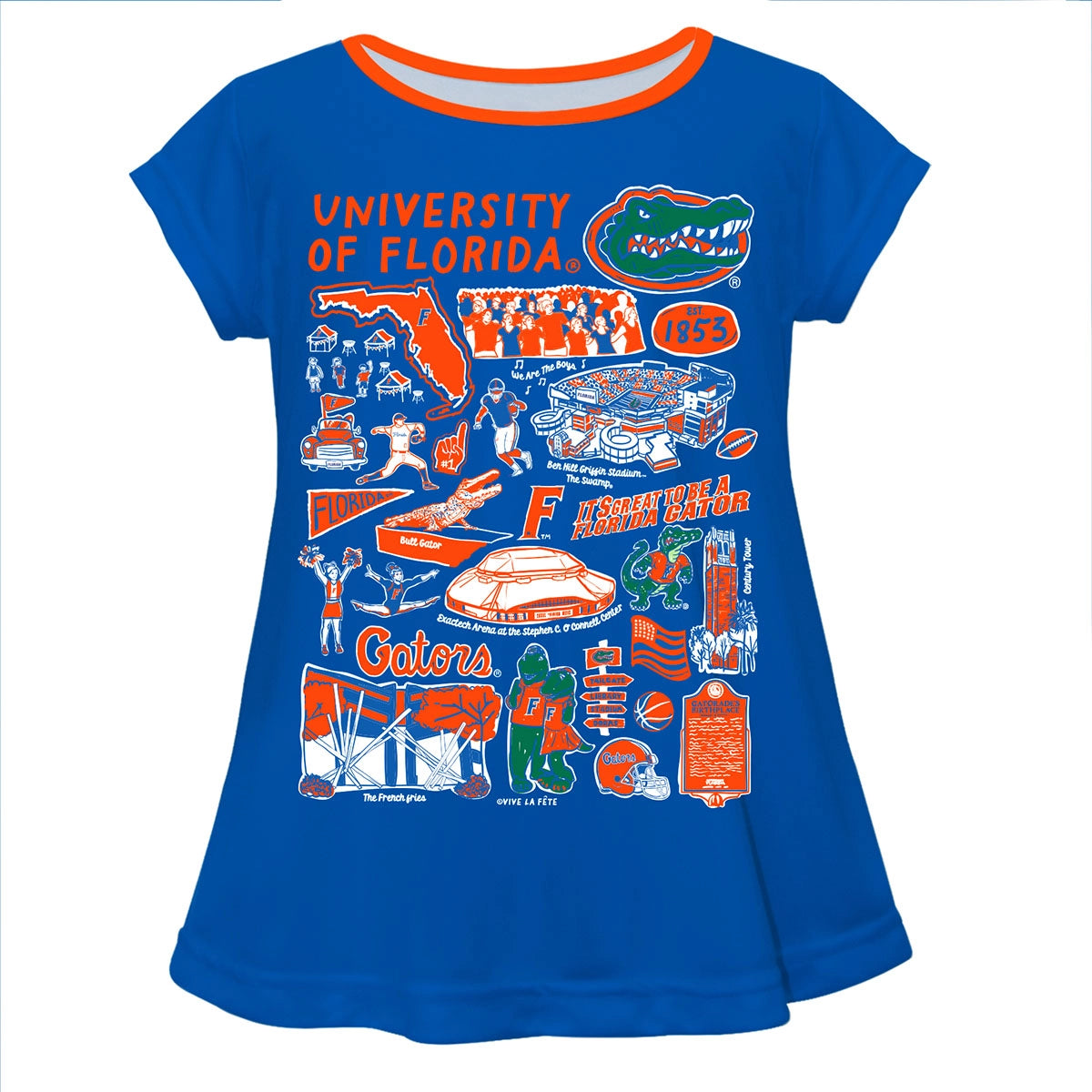 Florida Gators Hand Sketched Short Sleeve Top (preorder)