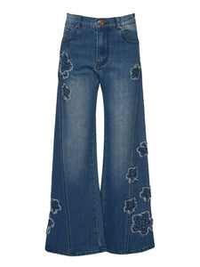 Flower Wide Leg Denim