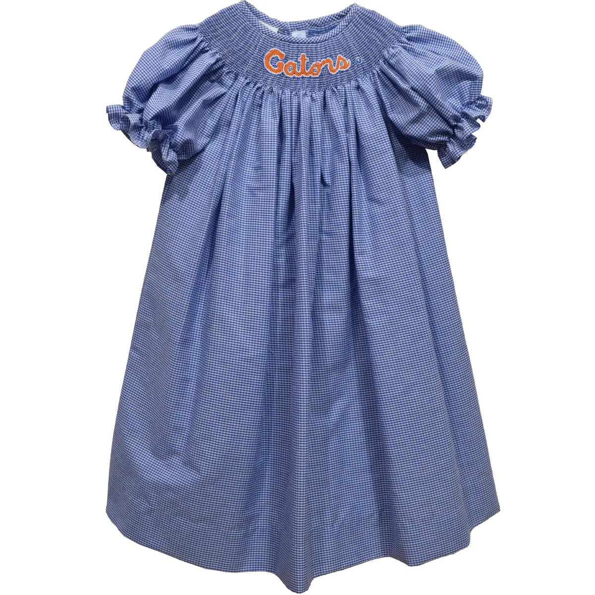 Florida Gators Smocked Gingham Embroidered Bishop Dress (preorder)