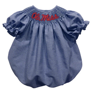 Ole Miss Rebels Smocked Gingham Bubble (preorder)
