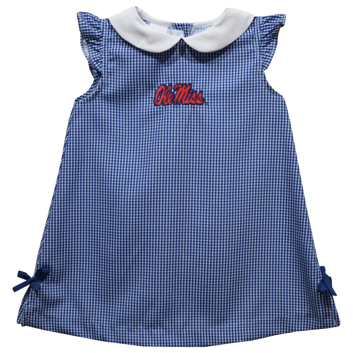 Ole Miss Rebels Embroidered Gingham A Line Dress (preorder)