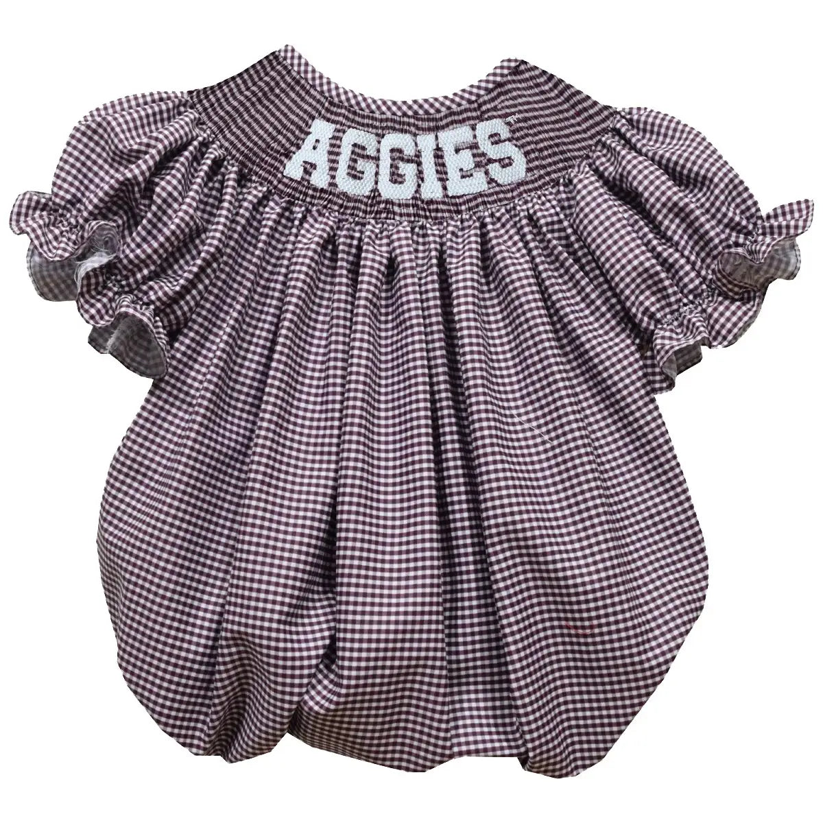 Texas A&M Aggies Smocked Gingham Bubble (preorder)