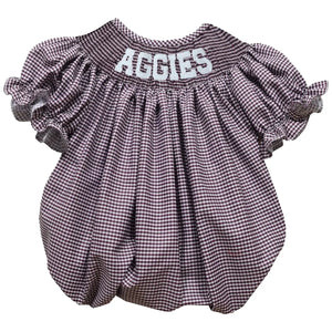 Texas A&M Aggies Smocked Gingham Bubble (preorder)