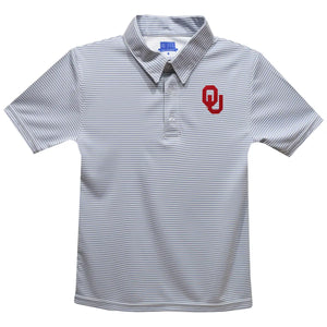 Oklahoma Sooners Striped Embroidered Polo (preorder)