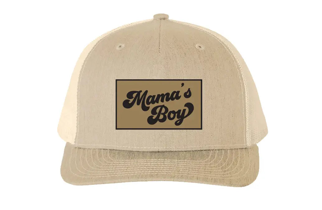 Mama's Boy Leather Patch Trucker Hat