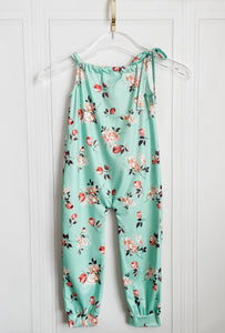 Teal Tulip Tie Strap Jumpsuit