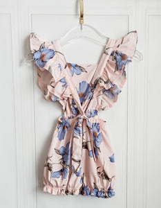 Pink Powder Ruffle Back Romper