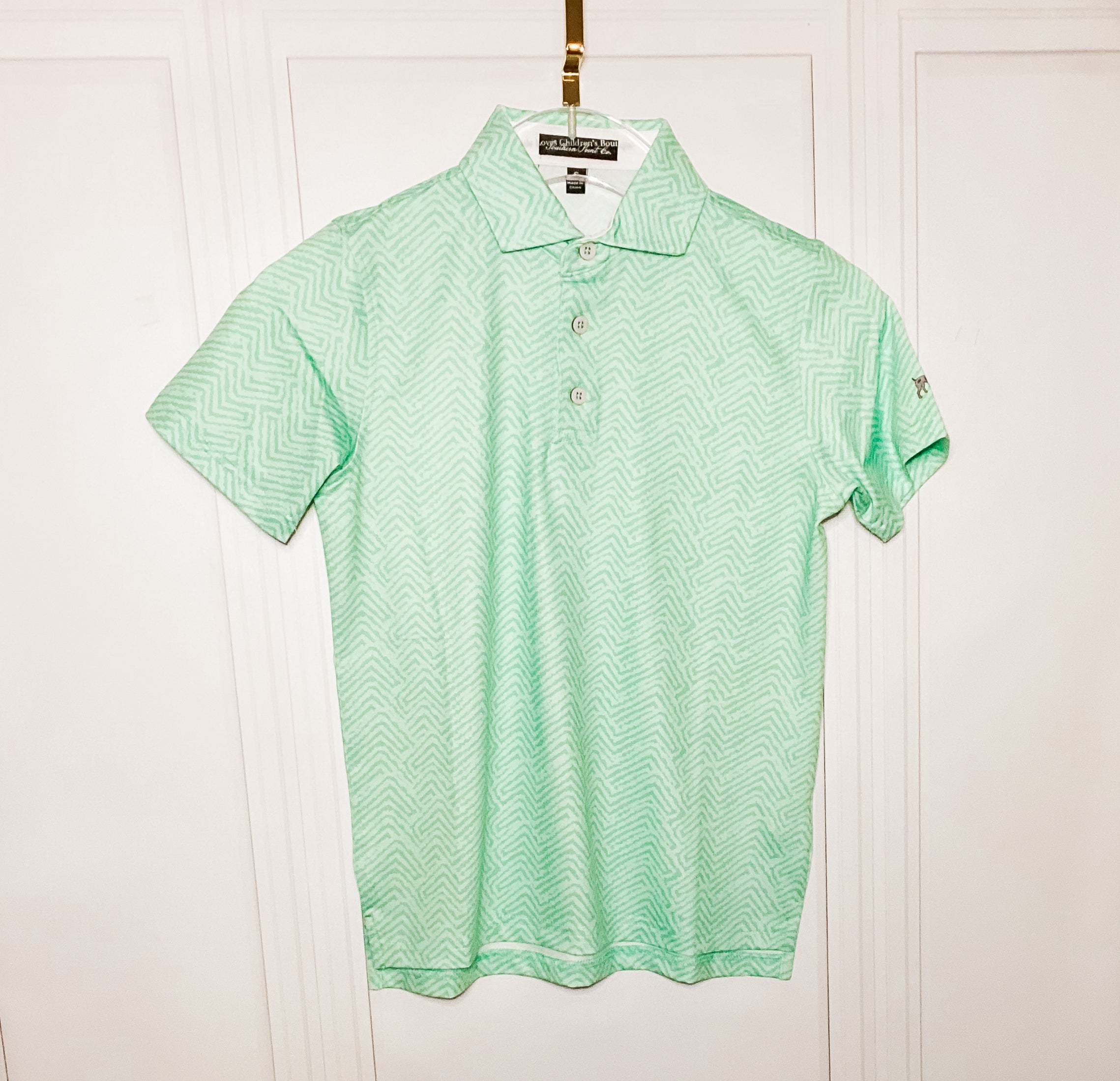 Southern Point Blue Palm Performance Polo