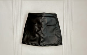 Faux Leather Pocket Skirt