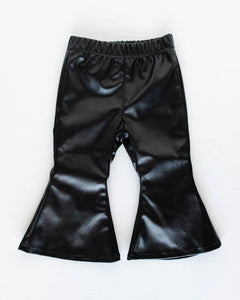 Faux Leather Bell Bottoms